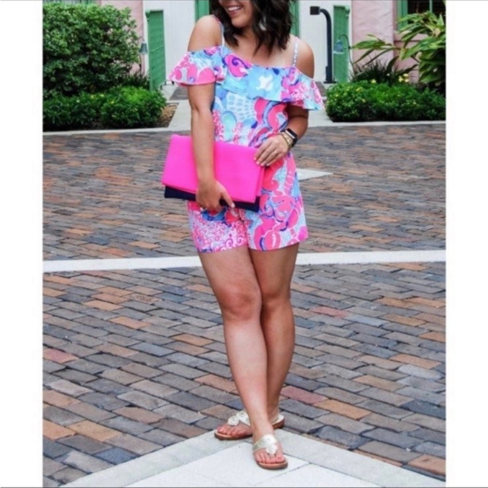 Lilly Pulitzer Klea Romper w/ Cold Shoulder size XXS